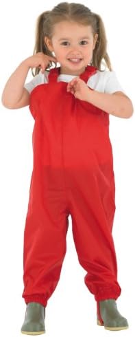 Muddy Puddles Childrens Waterproof Bib Overalls - Red Protective Kids Overalls Rainwear Snow