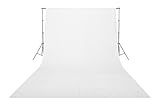 Emart Backdrops 10x20' White Pure Muslin 100% Cotton Collapsible Backdrop Background for Photography,Video and Televison (Background ONLY)