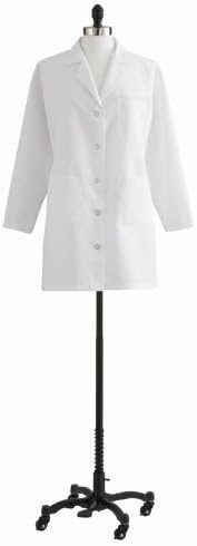 Medline Medline MDT11WHT36E Ladies Classic Staff Length Lab Coat, 36, White