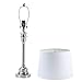 CO-Z Silver Table Lamp, 26 Inch White Table Lamp, Modern Metal Desk Lamp in Brushed Steel Finish, Bedside Lamps for Office Living Room Bedroom Nightstand Accent, ETL.