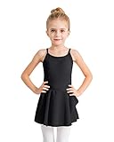 Stelle Girls' Cotton Camisole Dance Dress Ballet Dress Leotard (M, Black)