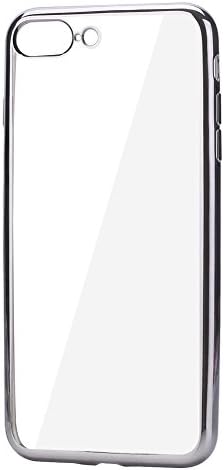 iPhone 7 Plus Case, Ultra-Slim Profile TPU Transparent Clear Cover with Plated Colored Bumper for 5.5Inch Apple iPhone 7Plus Case (Silver)
