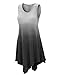 Lock and Love LL WT1053 Womens Round Neck Ombre Sleeveless Tunic Tank Top XL Black
