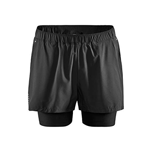 Craft Advance Essence 2-In-1 Stretch Shorts - Black, Small