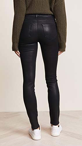 PAIGE Women's High Rise Edgemont Jeans, Black Fog Luxe Coating, 27