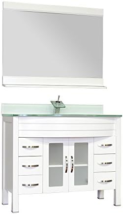 Alya Bath AW-082-42-W-NT Elite Single Modern Bathroom Vanity, White, 42"