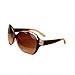 Xinhuaya Women's Oversized Metal Rivet Eyeglasses Round Sunglasses Brown