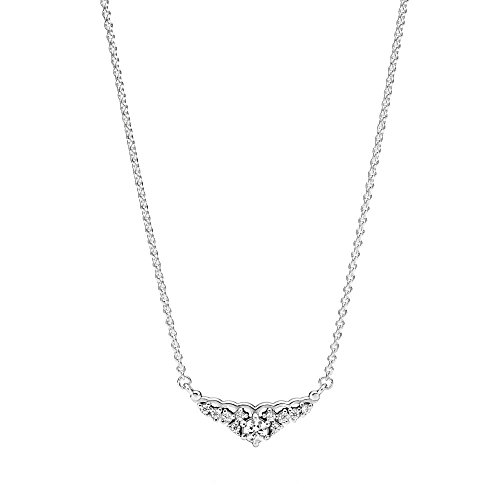 Pandora Fairytale Tiara Necklace, Clear CZ, Adjustable Sizes 396227CZ-45 Centimeters 17.7 Inches - Thumbnail 3