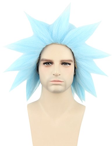 Topcosplay Halloween Costume Wigs Blue Short Cosplay Wig Fancy Dress Wigs Adults or Teens