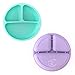 Hippypotamus Toddler Plates with Suction - Baby Plates - 100% Food-Grade Silicone Divided Plates - BPA Free - Dishwasher Safe - Set of 3 (Lavender/Lime/Teal)