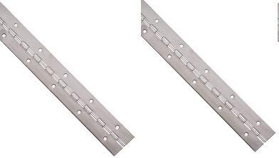 Stainless Steel 304 Continuous Hinge with Holes, Unfinished, 0.06" Leaf Thickness, 3" Open Width, 1/8" Pin Diameter, 1/2" Knuckle Length, 5' Long (Pack of 1) (2-(Pack))