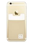 Vortex Stick-On Card Holder Wallet Case for iPhones and Androids - White/tan(light brown)