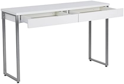 WV LeisureMaster Wrting Desk with Drawers White Home Office Computer Desk