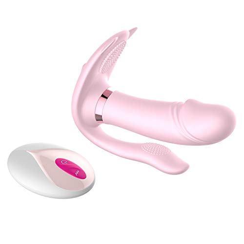 Meimei367 Wearable Heating Butterfly Vib Remote Control Toy For Women - Water-proof, 9-speeds, USB Charge, Pink Party Supply