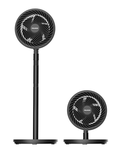 Ventilatore a Colonna Altezza Regolabile 4 Livelli, Ultra Silenzioso con Oscillazione 90° & 3 Velocità per Camera, Ufficio
