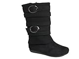 Bank 21K Little Girls Buckle Slouch Mid Calf Boots Black