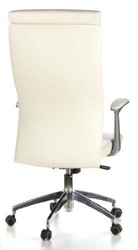 hjh-OFFICE-600410-Sedia-da-ufficioSedia-presidenziale-MONZA-20-pelle-avorio-meccanismo-sincronizzato-schienale-alto-braccioli-con-cuscinetti-in-pelle-elegante-robusta-base-alluminio