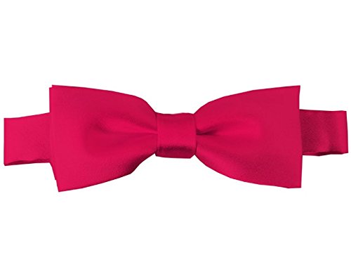 NYFASHION101 Boys' Solid Color Adjustable Pre-Tied Bow Ties, Fuschia