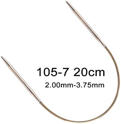 Addi 105-7-20cm Socks Gloves Copper Plating Circular Knitting Needles with Brass-Tips and Gold Cords (3.75mm)