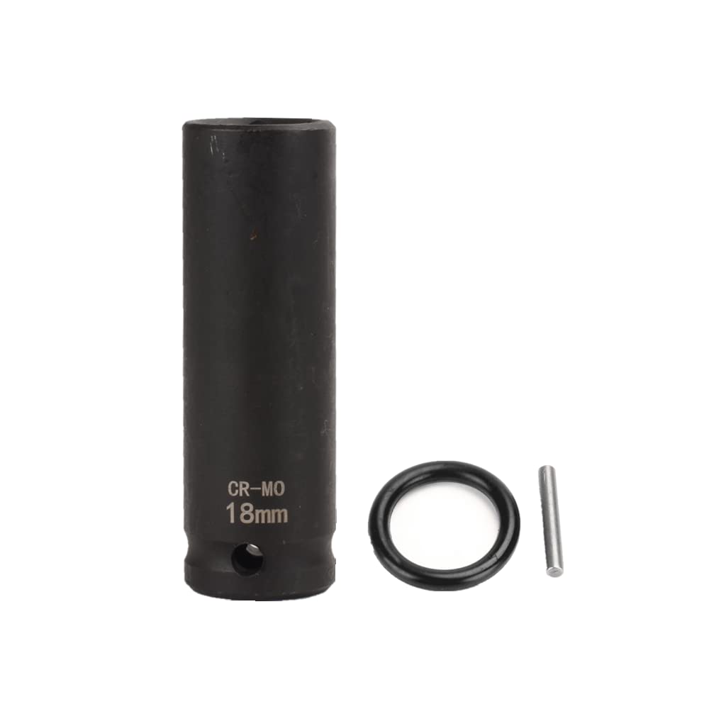 FLZOSPER 1/2 Inch Drive x 18 mm Deep 6-Point Impact Socket，CR-MO