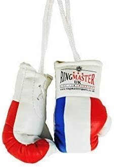 RingMasterUK Mini Boxing Gloves Car Hanger Van Rear Mirror Gift Flags