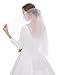 Sunny zeyu Women's Simple Tulle Bridal Veil Short Wedding Veil 2layers With comb