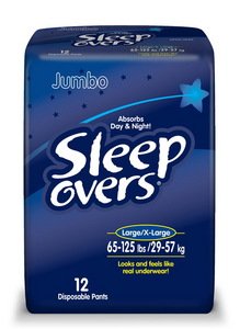 Special 4 packs of Sleep Over Youth Briefs - Lg/XLg - 12 per pack - First Quality SLP05302