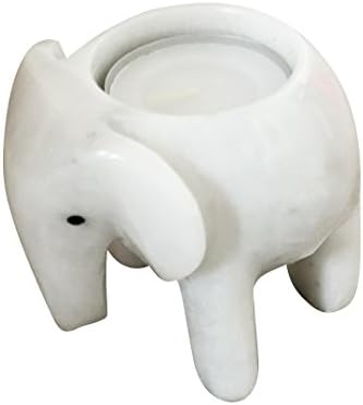 Marble Elephant Tea Light Candle Holder