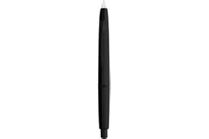 EROFA Majohn A2 Retractable Fountain Pen Extra Fine Nib with Box, Press Black Resin Ink Pen with Converter Writing Set (Black Clip Version)