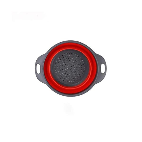 YCYM-Direct-Set-of-2-Collapsible-Colander-with-Handle-Folding-ColanderSilicone-Colander-for-Kitchen-Strainer-Space-Saver-2-SizeRed YCYM-Direct Set of 2 Collapsible Colander with Handle Folding Colander,Silicone Colander for Kitchen Strainer Space…