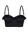 Hilor Women's Retro Halter Bikini Top Ruffle Push Up Swimsuit Top Underwired Tankini Tops