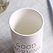 Kelake White Ceramic Tumbler for Bathroom Toothbrush, Water, Milk, Drinks - 280 ml Good Morning Cup for Couples - Christmas Birthday