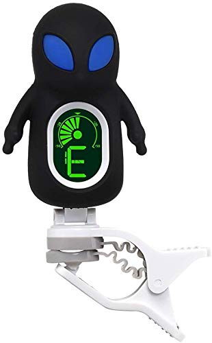 Guitar Tuner Clip-On with LCD Display for All String Instruments with Bass, Ukulele,Violin Accessories (alien-black)