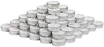 Pack of 100 Unscented White Teelight Candles