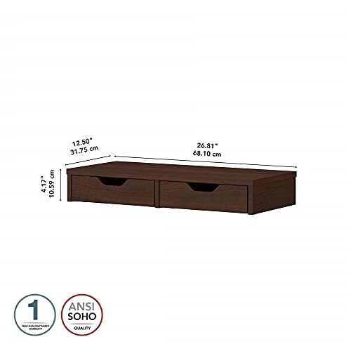 Bush Furniture Key West Desktop Organizer with Drawers in Bing Cherry