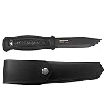 Morakniv Garberg Full Tang Fixed Blade Knife with Carbon Steel Blade, 4.3-Inch, Leather Sheath