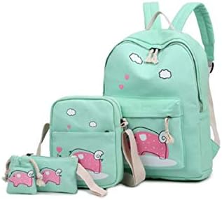 Bagzar Set of 4 Bagpack Combo Lightweight Women's Canvas Backpack for College School and Mummy Multifunctional Travel Bags (Green)