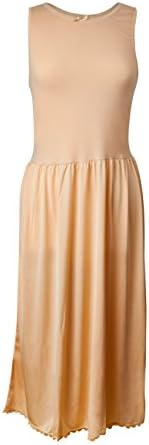 Vandero Sleeveless Full Slip Dress for Women - Cotton/Lycra Top, Nylon Bottom