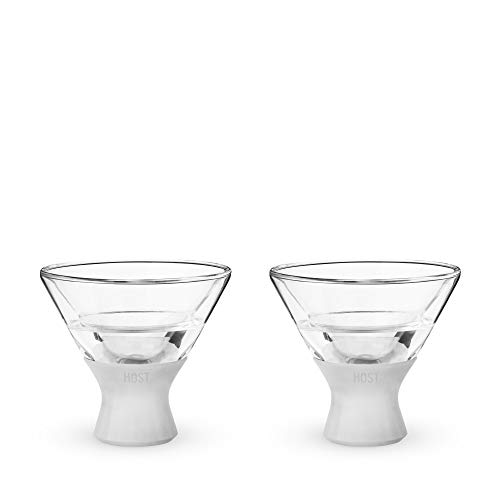 Host Freeze Insulated Martini Cocktail Glasses, Freezer Gel Chiller