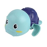 FILDRGT New Baby Bath Swimming Bath Pool Toy, Cute Wind Up Turtle Animal Bath Toys (Blue)