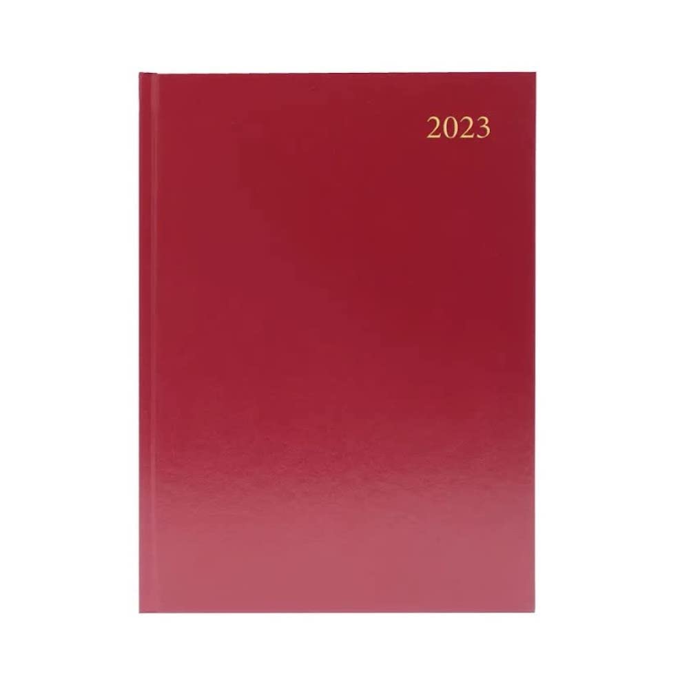 Desk Diary Day Per Page A5 Burgundy 2023 KFA51BG23