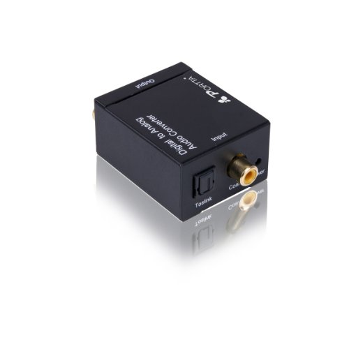 Portta Digital to Analog Audio Converter DAC SPDIF Optical to L/R RCA Converter Toslink Optical Audio Adapter for PS3 Xbox HD DVD PS4 Apple TV with Toslink cable