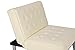 DHP Emily Accent Chair with Split-Back and Chrome Legs, Vanilla Faux Leather