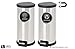 Trash and Recycle Magnets for Kitchen Cans and Recycling Bins, Dual Trash and Recycle Magnet for Garbage Cans, 2 Silver Round Magnetic Sticker, 5.5 x 5.5 Inch Home Outdoor Waste Bin