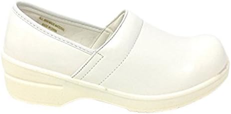 Rasolli Women's Professional Closed Back Clogs, White, Size 6.0