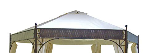 DEGAMO Ersatzdach für Pavillon Lagos 6-eckig 350cm, Polyester mit PVC Beschichtung wasserdicht, ecrufarben