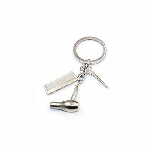 Meolin Creative Hair Dryer Scissors Comb Pendant Keychain Keyring Gift for Hairdresser Fashion Accessories - Thumbnail 2