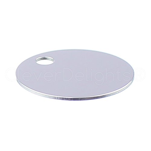 25 Pack - CleverDelights 3/4" Round Aluminum Stamping Blanks - Shiny Anodized Finish - 22 Gauge (.025")
