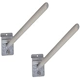 StoreWALL 12.5" Heavy Duty Rubber Coated Slatwall Angle Hook with Lock (Pack of 2)