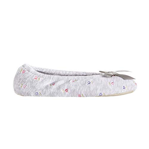 isotoner Women's Embroidered Terry Ballerina Slippers